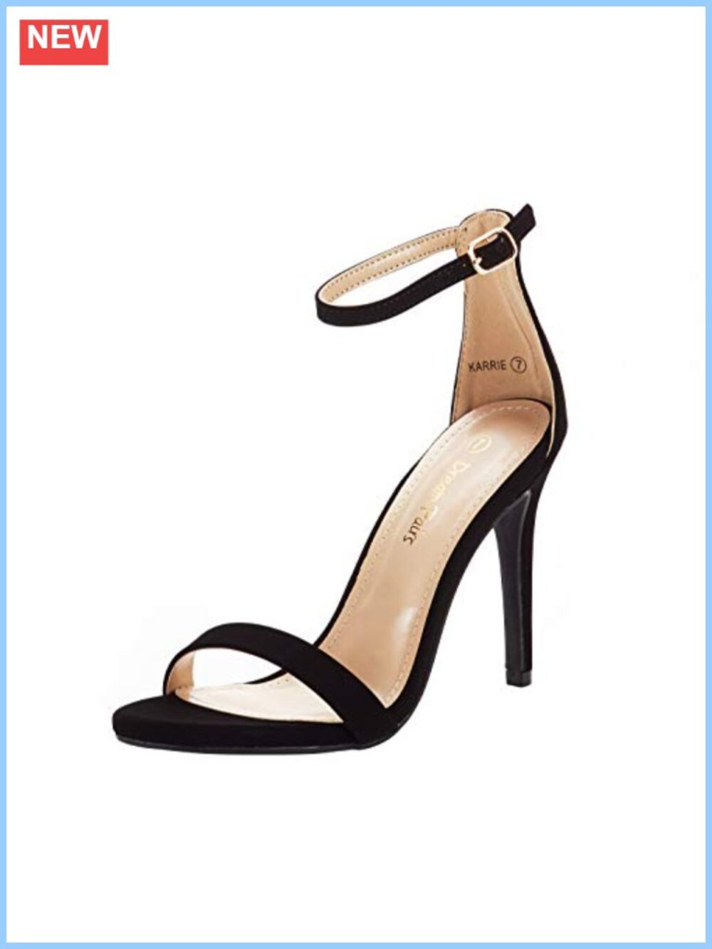 Stiletto Sandals Ankle Strap Faux Leather Open Toe Heels Party Shoes